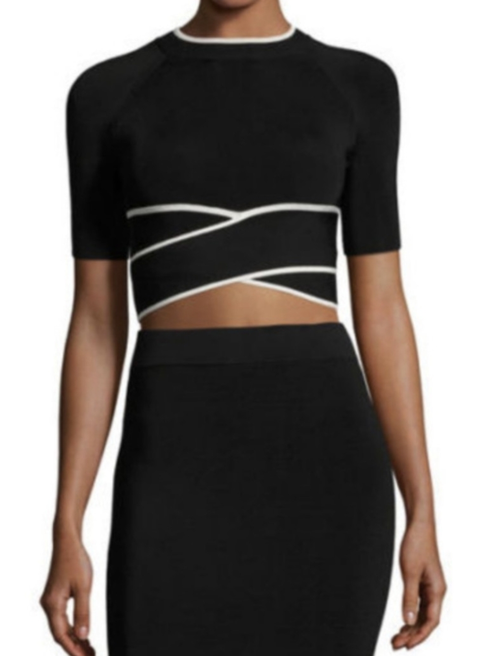Alexander Wang Black Cropped Knit Top